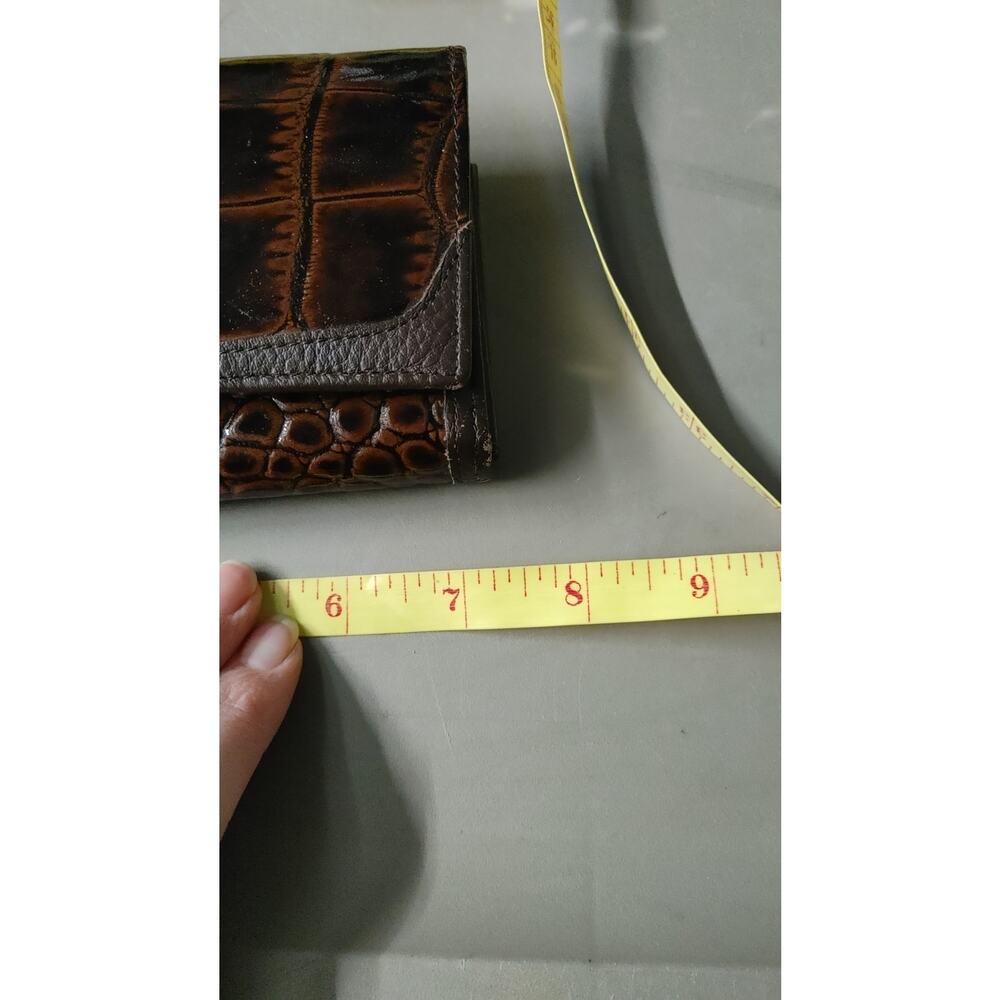 Cavalieri Women's Wallet Italian Leather Checkbook Brown - Picture 7 of 7